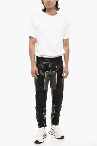 Leather Pants with Nylon Details