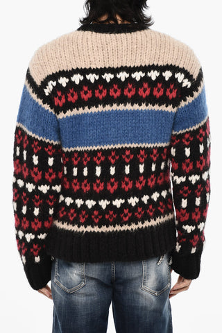 Multicolour Cable-Knit Sweater