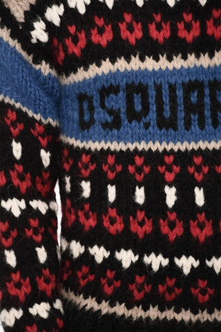 Multicolour Cable-Knit Sweater