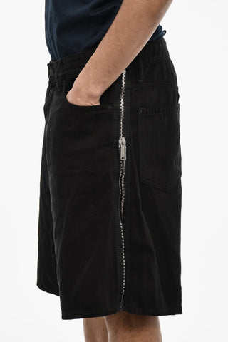 Dark Wash Shorts with Side Zip
