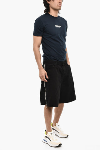 Dark Wash Shorts with Side Zip