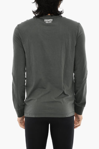 Long Sleeve Solid Color Underwear Crew-neck T-shirt