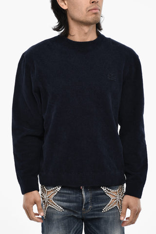 Terry Cotton Crew-neck Sweater with Monogram