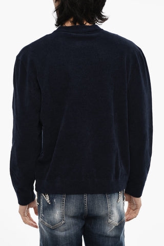 Terry Cotton Crew-neck Sweater with Monogram