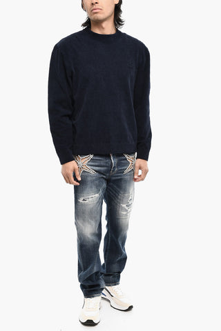 Terry Cotton Crew-neck Sweater with Monogram
