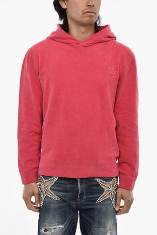 Felpa Hoodie in Cotone Spugnato con Monogram