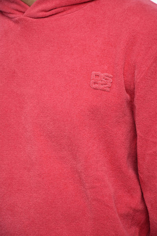 Felpa Hoodie in Cotone Spugnato con Monogram