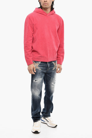 Felpa Hoodie in Cotone Spugnato con Monogram
