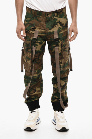 Camouflage Cargo Pants with Suspenders