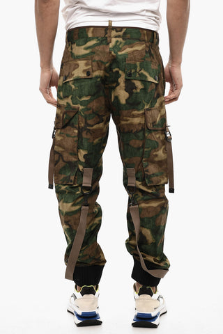 Camouflage Cargo Pants with Suspenders