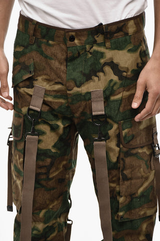 Camouflage Cargo Pants with Suspenders