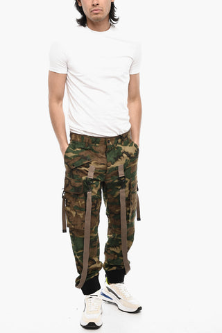 Camouflage Cargo Pants with Suspenders