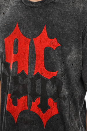 Baumwoll-T-Shirt mit Rundhalsausschnitt und Veloursdetail