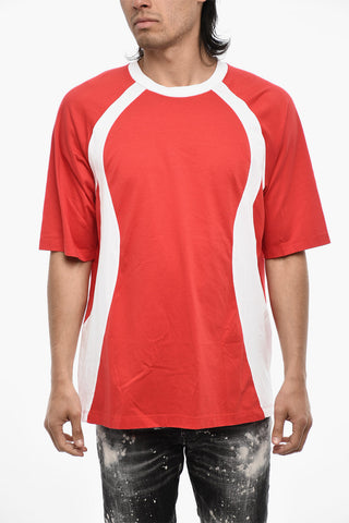 T-shirt Girocollo Bicolore In Cotone