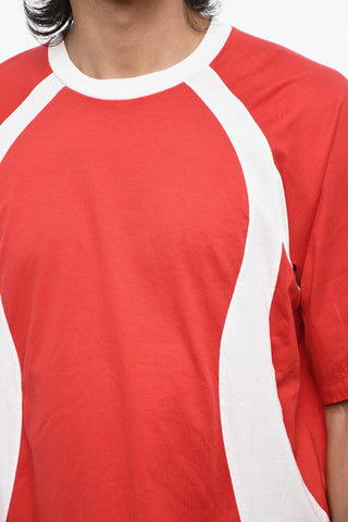 T-shirt Girocollo Bicolore In Cotone