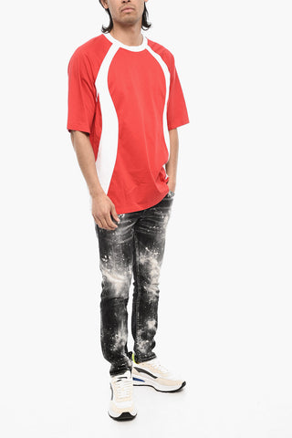 T-shirt Girocollo Bicolore In Cotone