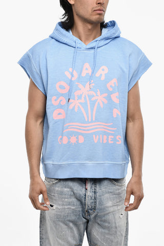 Ärmelloser Hoodie mit Print