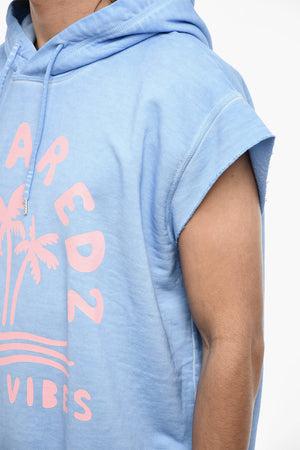 Felpa Hoodie Senza Maniche con Stampa