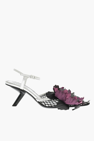 Sandali In Pelle GOTHIC FLOWER Con Mesh