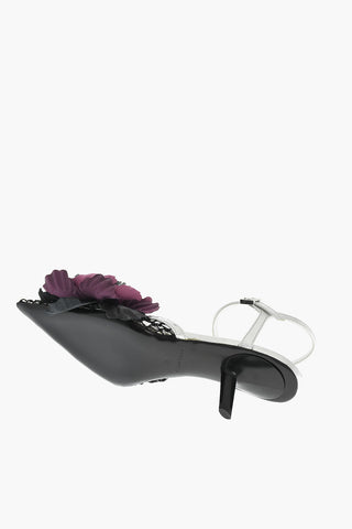 Sandali In Pelle GOTHIC FLOWER Con Mesh