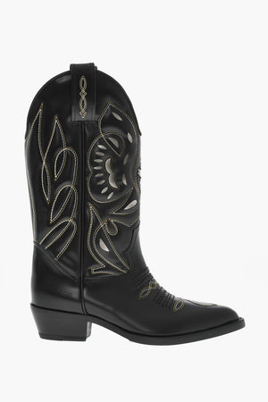 Embroidered VINTAGE Leather Texan Boots