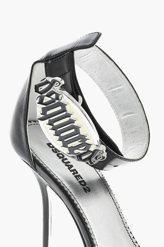 Sandali In Pelle GOTHIC Con Logo In Metallo 11 cm