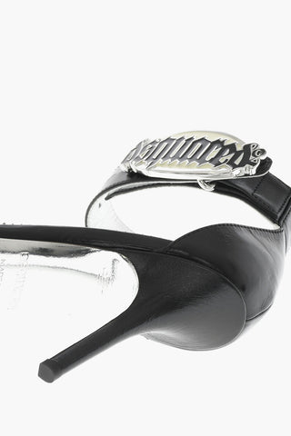 Sandali In Pelle GOTHIC Con Logo In Metallo 11 cm