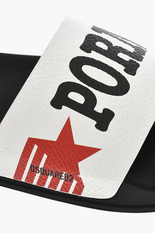 Slides Stampate ROCCO In Pelle Martellata