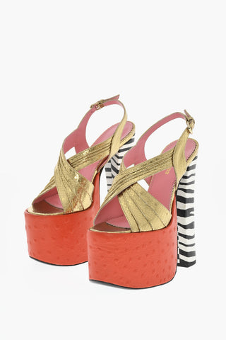 Animalier Printed Leather EVENING Sandals Heel 17 cm