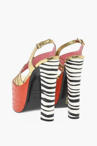 Animalier Printed Leather EVENING Sandals Heel 17 cm
