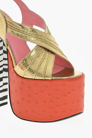 Animalier Printed Leather EVENING Sandals Heel 17 cm
