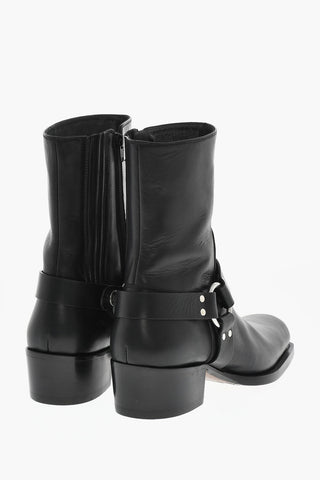 Leather RING Boots With Harness Details