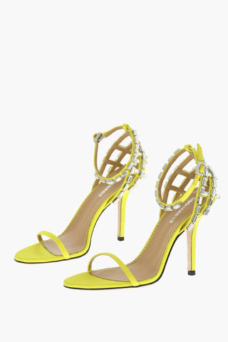 Satin Sandals CAGE Decorated with Strass