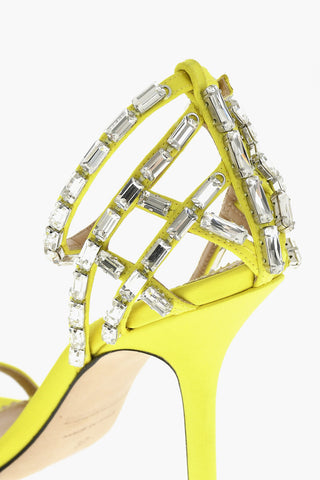 Satin Sandals CAGE Decorated with Strass