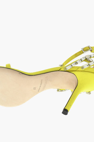 Satin Sandals CAGE Decorated with Strass