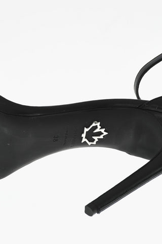 Leather PUNK Sandals With Lock Details Heel 12 cm