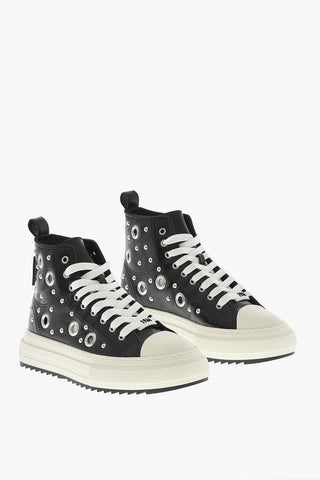 Leather BERLIN High-Top Sneakers With Eyelets