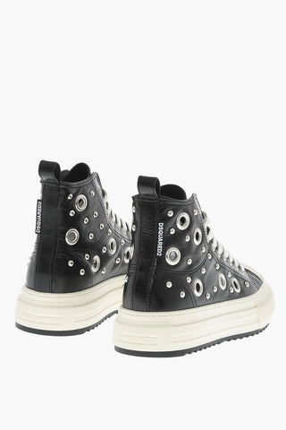 Leather BERLIN High-Top Sneakers With Eyelets