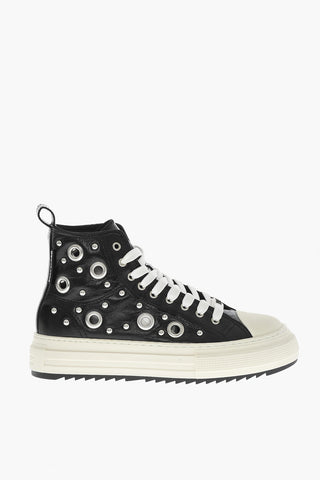 Leather BERLIN High-Top Sneakers With Eyelets