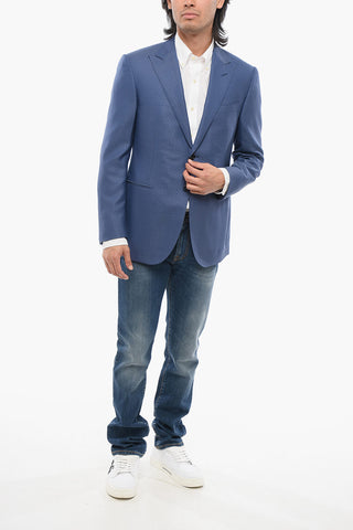 CODE Blazer Monopetto In Lana Vergine Ricamato