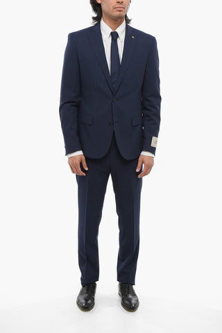 CC COLLECTION Wool Blend RESET Pinstriped Suit