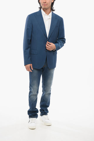 CC COLLECTION Abito Gessato con Rever a Lancia