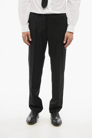 Virgin Wool Suit with Peak Lapel