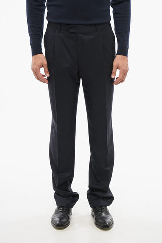 Pantaloni In Lana Con Pinces