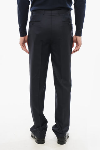 Pantaloni In Lana Con Pinces