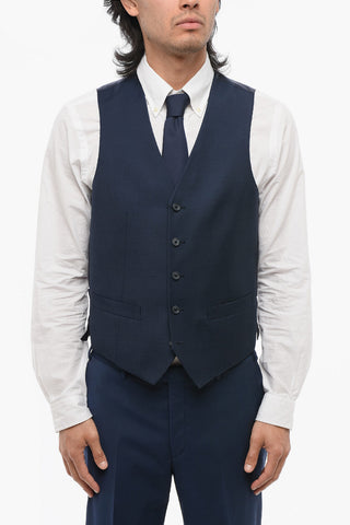CC COLLECTION Virgin Wool Waistcoat REFINED with Rear Martingale