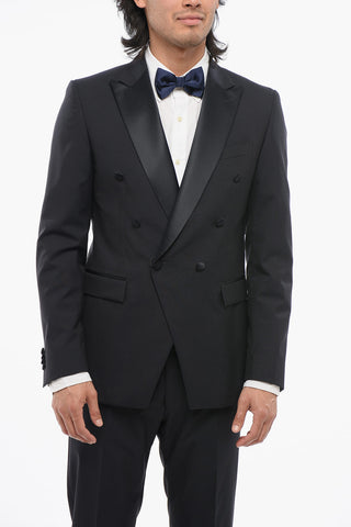 Virgin Wool Double-Breasted Suit With Peak Lapel