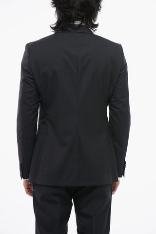 Virgin Wool Double-Breasted Suit With Peak Lapel