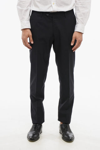 Virgin Wool Double-Breasted Suit With Peak Lapel