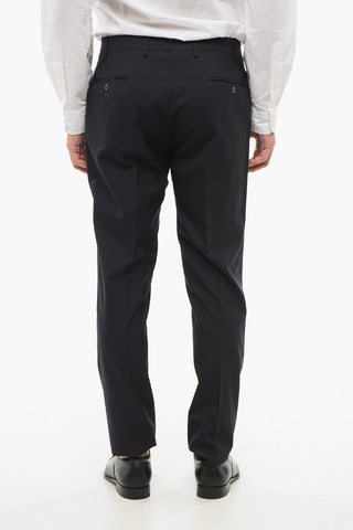 Virgin Wool Double-Breasted Suit With Peak Lapel